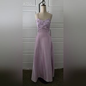 Light Purple Vintage A-line Prom Dress with Empire Waist